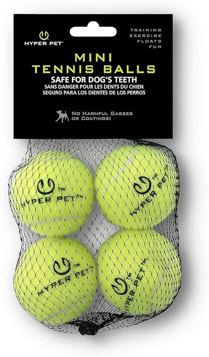 Hyper Pet MINI Tennis Balls for Dogs (Pet Safe Dog Ball for Exercise & Training, Interactive Toys work with Hyper Pet K9 Kannon MINI Launcher - 4 Pack MINI Green - PAWPICO