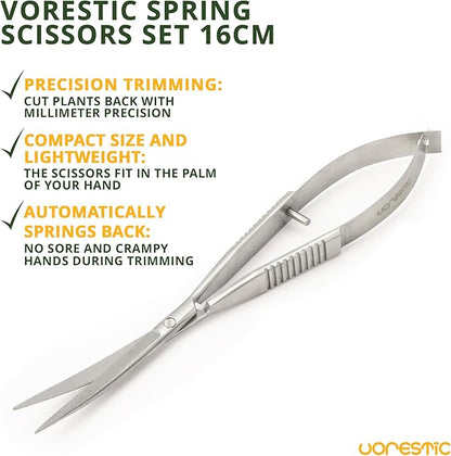 Aquarium Spring Scissors, 6.3 Inch Aquarium Scissors Spring, Aquascaping Spring Scissors, Terrarium and Aquarium Scissors, Aquarium Scissors for Plants VORESTIC