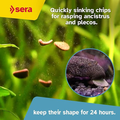 sera Catfish Chips Nature 13.4 oz./0.84lbs | Premium Fish Food for Ancistrus & Plecos | High Fiber | No Dyes & Preservatives | Supports Digestion & Promotes Healthy Growth | Ideal for Bottom Feeders Sera