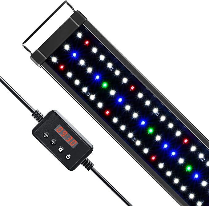 NICREW ClassicLED Plus LED Aquarium Light with Timer, 18 Watts, for 24 to 30 Inch Fish Tank Light, Daylight and Moonlight Cycle, Brightness Adjustable NICREW
