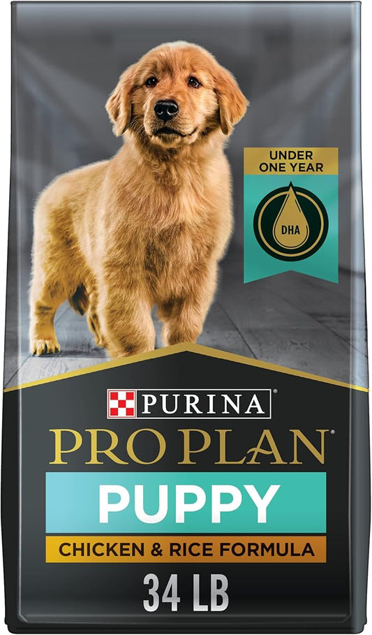 Purina Pro Plan High Protein Dry Puppy Food, Chicken and Rice Formula - 34 lb. Bag - PAWPICO