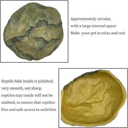 Extra Large Reptile Hide Resin Snake Hides for Ball Pythons Reptile Hides and Caves Simulation Rock Reptile Hideout for Habitat Lizard Leopard Gecko Bearded Dragon ZXUAQNOE