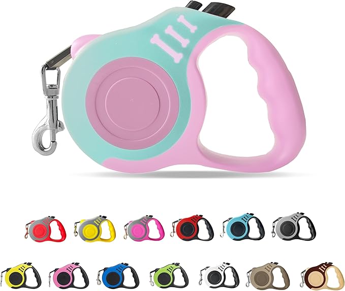 Retractable Dog Leash Automatic Telescopic Tractor Dog Tape, Pet Tape 10/16 FT Durable and Convenient, with Non-Slip Handle, Suitable for Small and Medium-Sized Dogs LIEVUIKEN