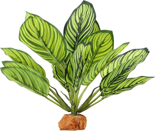 Reptile Plants Decoration, Reptile Plants for Terrarium Decor, Reptile Artificial Plant, Amphibian Habitat Decor Suitable for Reptiles Lizards Geckos, 8.66"x2.13"x10.63", Green CAPASTEC