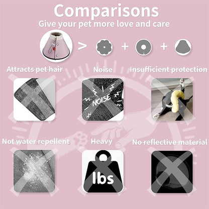Agape Soft Dog Cone for Chihuahua, Comfy Cat Cone to Stop Licking, Protective Elizabethan Collar for Pup & Kitty, Lightweight E-Collar Alternative After Surgery, Pet Cones for Extra Small Dogs - XS Agape