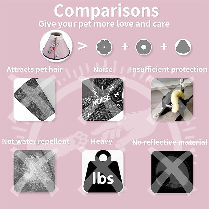 Agape Soft Dog Cone for Small Dogs & Cats, Comfy Dog Recovery Collar After Surgery, Adjustable E Collar Alternative to Stop Licking, Protective Elizabethan Collar for Pup&Kitty, Comfortable Dog Cones Agape