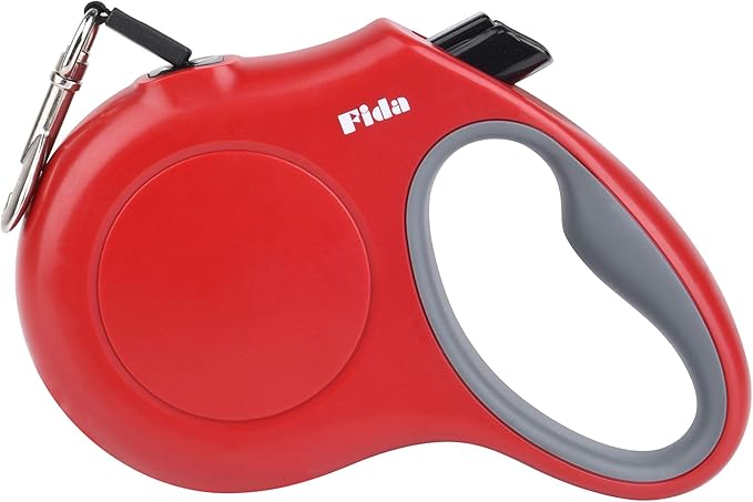 Fida Retractable Dog Leash, 16 ft Dog Walking Leash for Small Dogs up to 26lbs, Tangle Free, Red Fida
