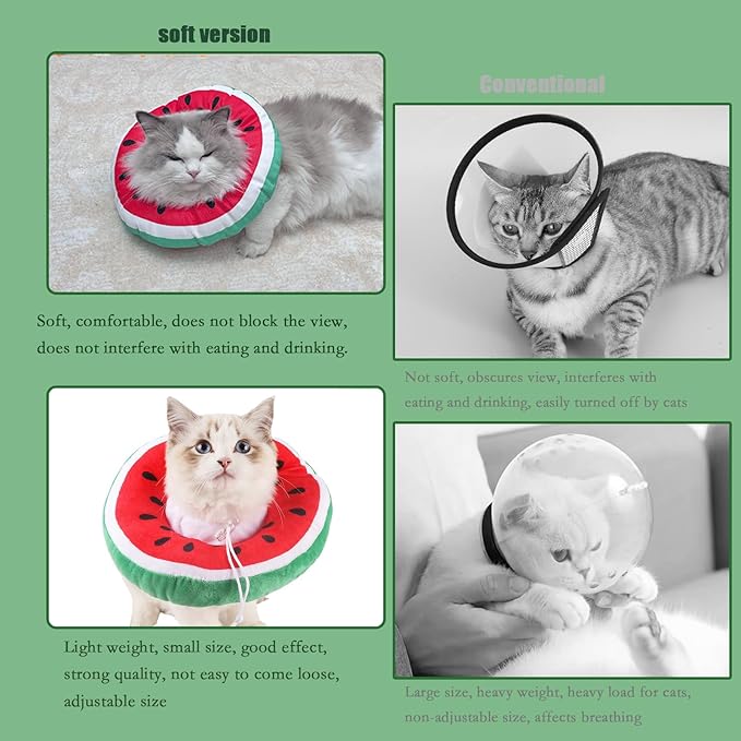 Cat Recovery Soft Collar, Waterproof Soft Recovery Collar. Anti-bite and Anti-Lick Wound Healing Safe Adjustable Elizabethan Collar.(M) PAWPICO