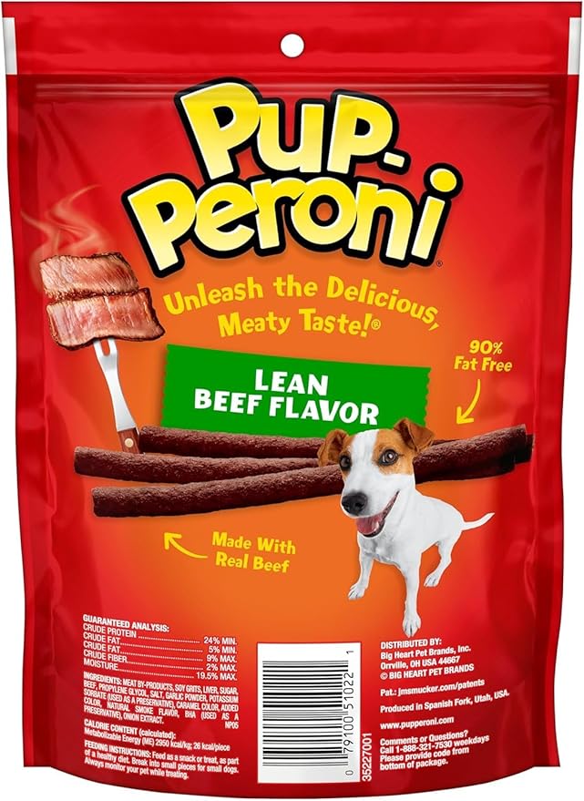 Pup-Peroni Dog Treats, Lean Beef Flavor, 5.6 Ounce (Pack of 8), Made with Real Beef, 90% Fat Free - PAWPICO