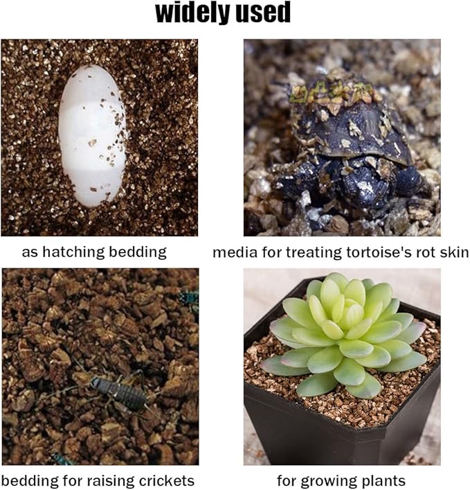 Hamiledyi Reptile Substrate Vermiculite Bedding Snake Hibernant moisturizing Soil Terrarium Bedding for Snake Tortoise Lizard Hatching Eggs(4.2Quart/4L) Hamiledyi