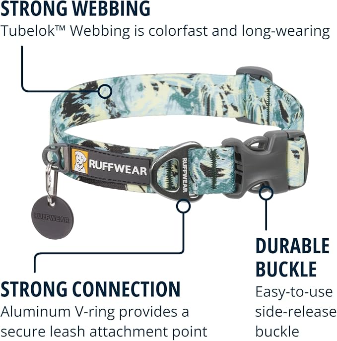 Ruffwear, Front Range Dog Collar, Durable and Comfortable Collar for Everyday Use, Sweeping Sage, 20"-26" RuffwearInc