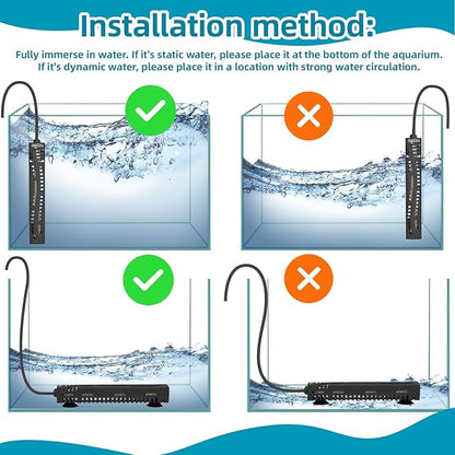 Fish Tank Heater,Aquarium Heaters,50W Aquariums Betta Heating for 5-15 Gallon with LED Temperature Display SEAOURA