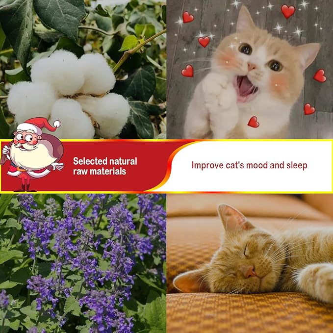 Christmas Catnip Toys Gentle Oral Hygiene; Cat Chew Toys That Stimulate Hunting and Transfer Behavior;Suitable for All Cats - PAWPICO
