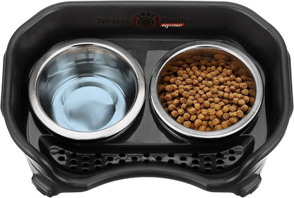Neater Feeder Express Small Mess Proof Feeder for Small Dogs, 1.5 Cup Stainless Steel Bowls, No Spill, Non-Tip, Non-Slip Dog Bowls. Made in USA - PAWPICO