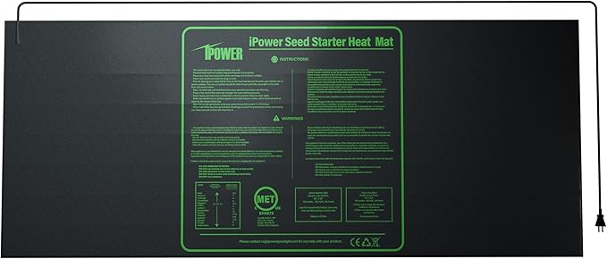 iPower 48" x 20" Waterproof Durable Seedling Heat Mat Warm Hydroponic Plant for Indoor Gardening Germination Starting iPower