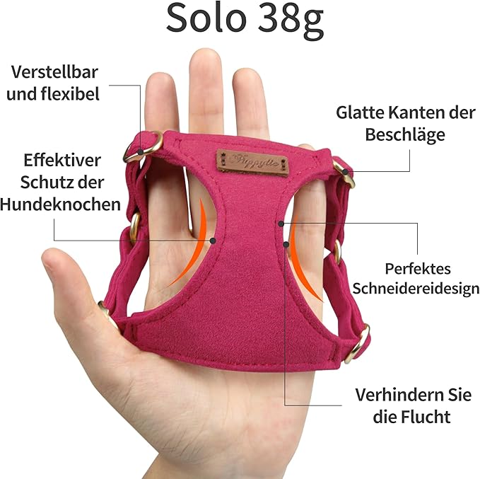 Puppytie No Pull Dog Harness with Multifunction Dog Leash,Soft Adjustable No Choke Escape Proof Pet Harness Vest for Medium Dogs or Large Dogs,red,M Puppytie