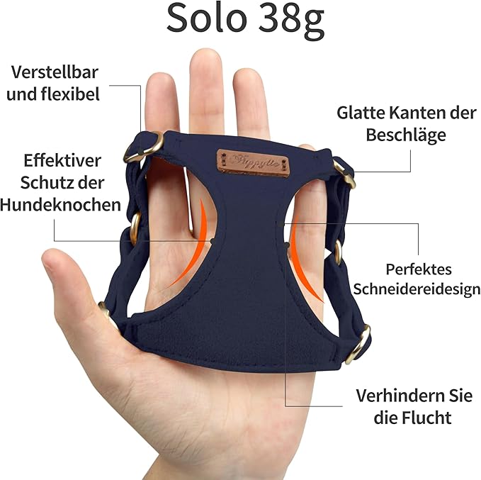 Puppytie No Pull Small Dog Harness with Multifunction Dog Leash,Lightweight Soft Adjustable No Choke Escape Proof Pet Harness Vest Pet Harness Vest,Navy,S - PAWPICO