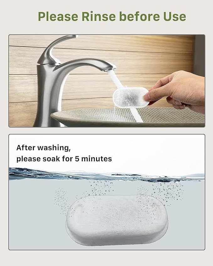 Pet Water Fountain Filter: 24 Cat Filters - 12 Pieces Filters + 12 Pieces Sponges for Cat Fountain - Cat Water Fountain Filter Replacement for Cat Water Fountain H1 (67oz/2L) - PAWPICO