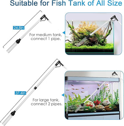 hygger Gravel Vacuum for Aquarium, Aquarium Siphon Vacuum Cleaner for Fish Tank Gravel and Sand Cleaning, Remove Dirt, Water Change, Aquarium Gravel Cleaner with Adjustable Water Flow (M) hygger