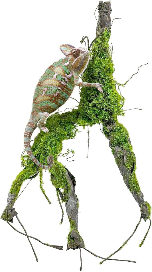 Fhiny Reptile Vines, Bendable Jungle Vines with Moss Artificial Snake Climbing Branch Terrarium Habitat Decor Reptile Tank Accessories Fake Plant for Bearded Dragon Chameleon Lizard Gecko (1.6 FT) Fhiny