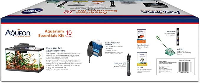 Aqueon Fish Tank Aquarium Essentials Starter Kit for 10 Gallon Tanks Aqueon