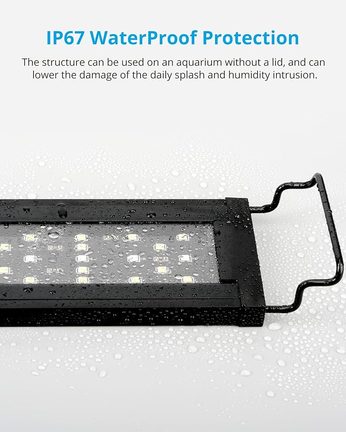 NICREW SkyLED Plus Aquarium Plant Light, Freshwater Fish Tank Light with Ramp Up and Dim Down, Spectrum Adjustable and Lighting Schedule Programmable with Controller, 18-24 Inches, 18 Watts NICREW