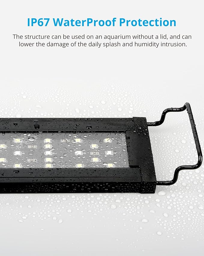 NICREW SkyLED Plus Aquarium Plant Light, Freshwater Fish Tank Light with Ramp Up and Dim Down, Spectrum Adjustable and Lighting Schedule Programmable with Controller, 30-36 Inches, 30 Watts NICREW