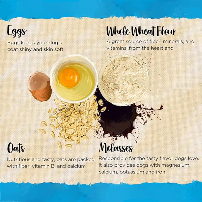 Blue Dog Bakery Natural Dog Treats, More Crunch Large, Assorted Flavors, 11.2 oz, 2lb Bag (Pack of 2) - PAWPICO