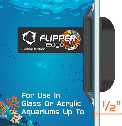 FL!PPER Flipper Edge Clownfish Limited Edition Floating Magnetic Aquarium Cleaner | 2-in-1 Dual Blade Scrubber & Scraper Fish Tank Cleaner Tools for Efficient Cleaning & Acrylic Surface Maintenance FLPPER