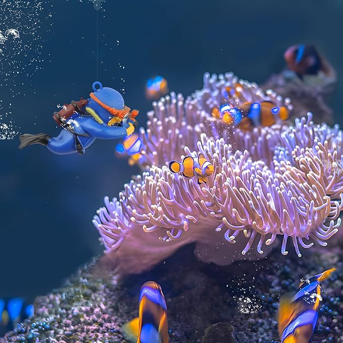 onesimcr Floating Fish Tank Decorations, Aquarium Decorations, Lovely Diver Fish Tank Decorations, Floating Device Fish Tank Accessories，Suitable for All Kinds of Fish Tanks… onesimcr