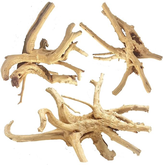 Natural Large Spiderwood Driftwood for Aquarium Decor Rptile Fish Tank Decoration Assort Branch 7-11'' 3 Pcs Jorewood