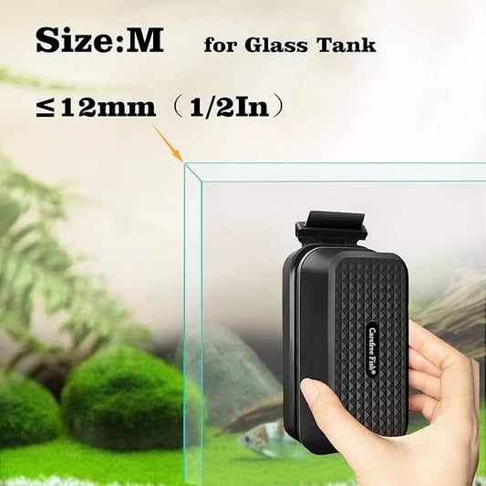 Carefree Fish Aquarium Super Strong Magnetic Cleaner for Glass Fish Tank Magnet Brush with Algae Scrapers Floating Bewatermyfriend