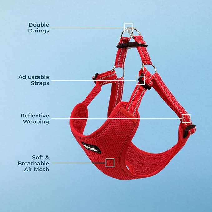 Best Pet Supplies Voyager Adjustable Dog Vest Harness Breathable No Pull Harness for Small, Medium, Large Dogs, Heavy Duty Harness for Walking, Jogging, Easy Step-in, Reflective Stripes - (Red), M BestPetSuppliesLLC