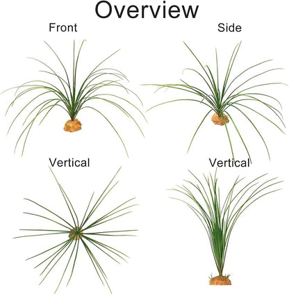 Woyrise Reptile Plants for Terrarium Decor, Amphibian Habitat Artificial Plants Bearded Dragon Tank Accessories fit Crested Gecko Leopard Lizard Chameleon Ball Python Snake Frog - Calamus Woyrise
