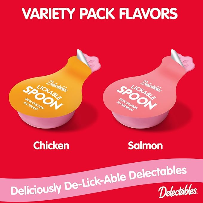 Hartz New Delectables Lickable Spoon Interactive Lickable Cat Treats for Quick & Easy Bonding, Variety Pack 32ct Hartz