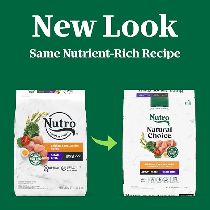 Nutro Natural Choice Small Bites Adult Dry Dog Food, Chicken and Brown Rice Recipe, 13 lbs. - PAWPICO