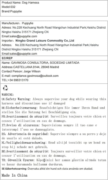 Puppytie No Pull Dog Harness with Multifunction Dog Leash,Soft Adjustable No Choke Escape Proof Pet Harness Vest for Medium Dogs or Large Dogs,Navy,M - PAWPICO