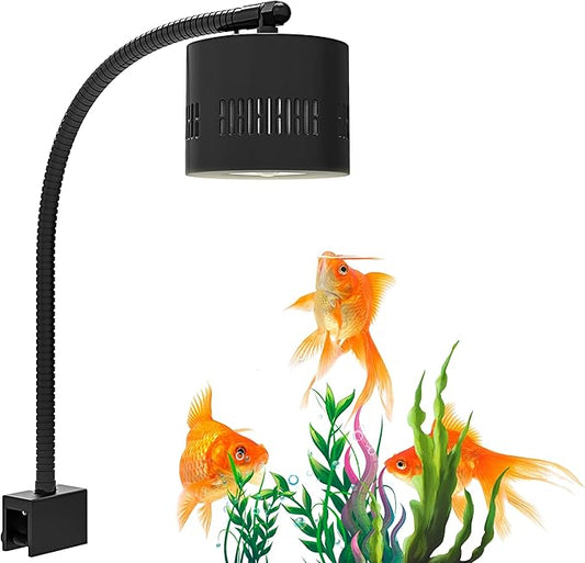 Lominie LED Aquarium Light, Dimmer Remote Control 0-100% Brightness 80W Planted Fish Tank Light Clamp Clip Lamp for Freshwater Refugium Algae Fish Tank with Gooseneck Lominie