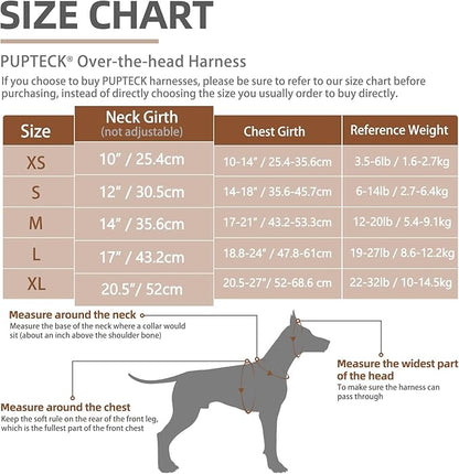 PUPTECK Soft Mesh Dog Harness and Leash Set Pet Puppy Cat Comfort Padded Vest No Pull Harnesses, Brown, S PUPTECK