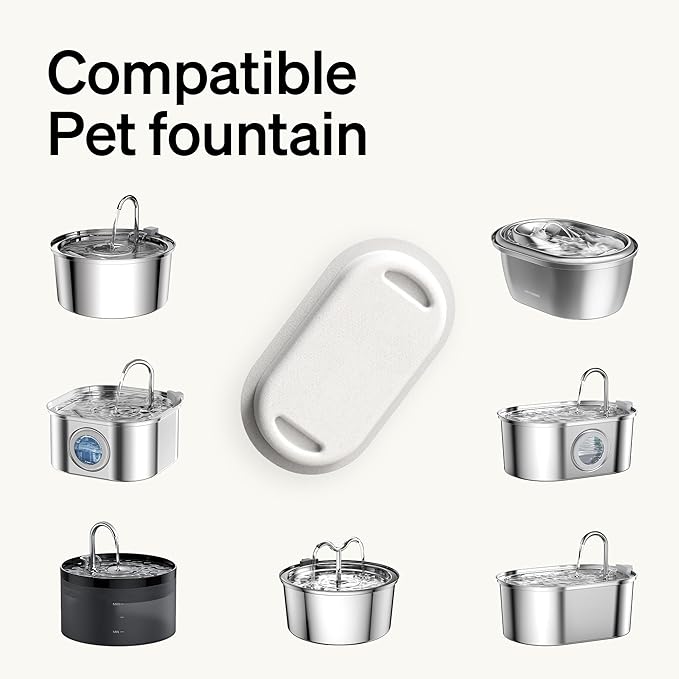 PETLIBRO 8 Packs Replacement Filters for Stainless Steel Cat Water Fountain PLWF003 & PLWF006, 4 Months Set of Replacement Filters fot Pet Water Fountain Stainless Steel - PAWPICO