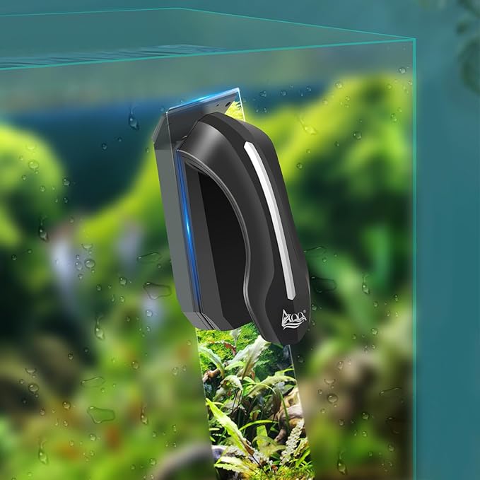 AQQA Aquarium Magnet Glass/Acrylic Cleaner,Fish Tank Cleaner Brush,Magnetic Algae Scrapers Cleaning Tools with 2 Detachable Scrapers,Floating Freshwater Saltwater (M) AQQA