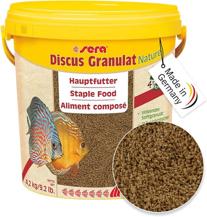 Sera Discus Granules Nature 10l (4,2kg/147,1 oz) | Main Feed for All Discus & Ornamental Fish | Rich in Aquatic Proteins & Minerals | No Dyes or Preservatives | Boosts Growth, Health & Fertility Sera