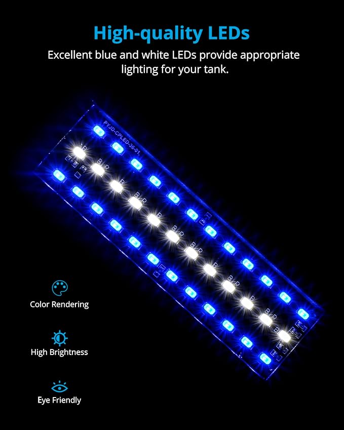 NICREW Marine Clip on Aquarium Light, Saltwater Fish Tank Light for Coral Reef Tanks with LCD Timer, 2 Lighting Modes NICREW