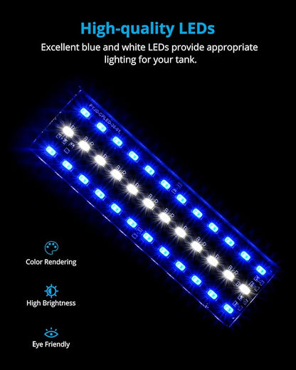 NICREW Marine Clip on Aquarium Light, Saltwater Fish Tank Light for Coral Reef Tanks with LCD Timer, 2 Lighting Modes NICREW