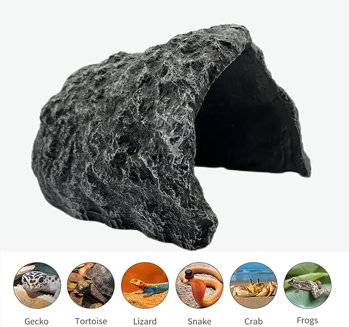 Large Reptile Hide Resin Snake Hides for Ball Pythons Reptile Hides and Cavesbearded Dragon Hide Simulation Rock Reptile Hideout for Habitat Lizard Leopard Gecko ZXUAQNOE