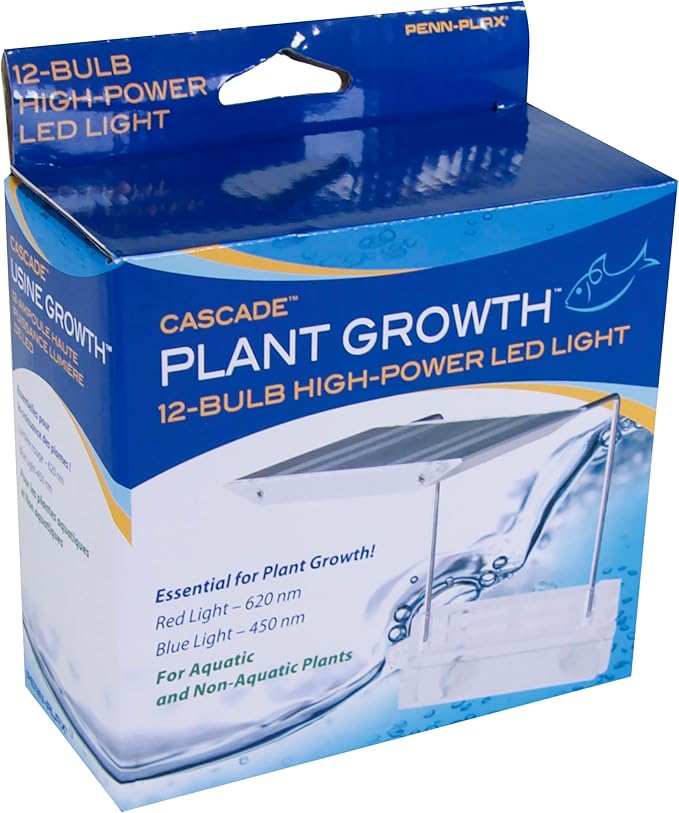 Penn-PLAX Cascade Plant Growth LED Clip-On Light for Rimless Aquariums – Great for Aquatic and Non-Aquatic Plants – 12-Bulb Multicolor Penn-Plax