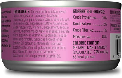 PETITE CUISINE Sweet Ivy's Wet Cat Food, Chicken and Sweet Potatoes, 2.8 oz. Cans (24 Count) - PAWPICO