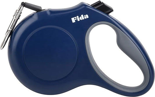 Fida Retractable Dog Leash, 16ft Heavy Duty Pet Walking Leash for Small/Medium Dog or Cat up to 44 lbs, Tangle Free. One-Hand Brake (Medium, Navy Blue) Fida