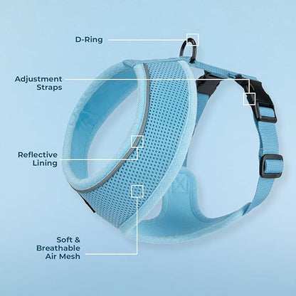Voyager Aerolite No Pull Mesh Dog Harness with Lightweight, Soft, Breathable, Reflective Stitching, and Adjustable Straps for Walking, Running, Training, Heavy Duty and Durable - Baby Blue, XL BestPetSuppliesLLC