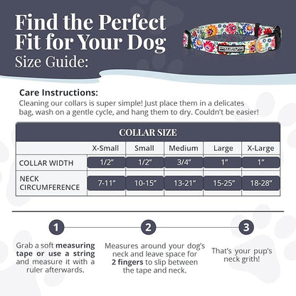 Lucky Love Dog - Adjustable Dog Collar with Easy Click Buckle for Small to Large Dogs, Durable, & Comfortable Collar for Male & Female Dogs, Pet Collar for Puppies & Adult Dogs - Ladybird, Medium LuckyLoveDog